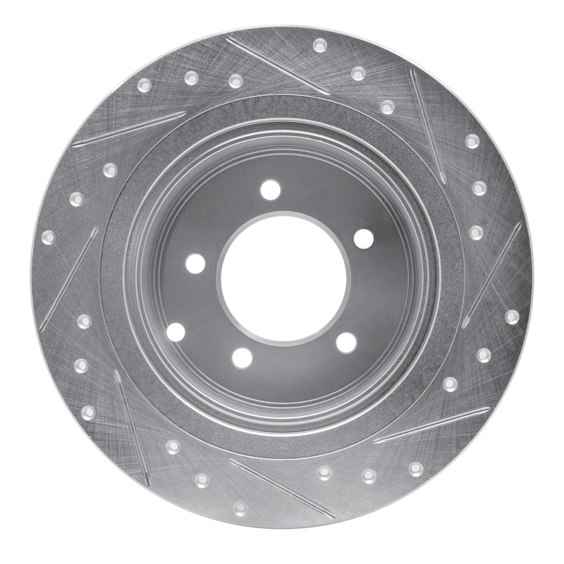 Chrysler 200 Brake Rotor (1) - Rear Left - R1 Concepts - Drilled & Slotted - Silver - `07-`17